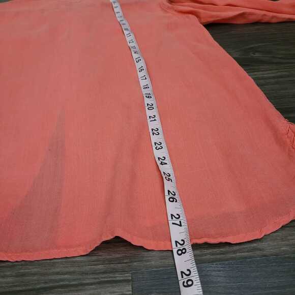 Current Elliott Womens The Perfect Shirt Bright Coral Button Up Top Orange - Picture 6 of 7